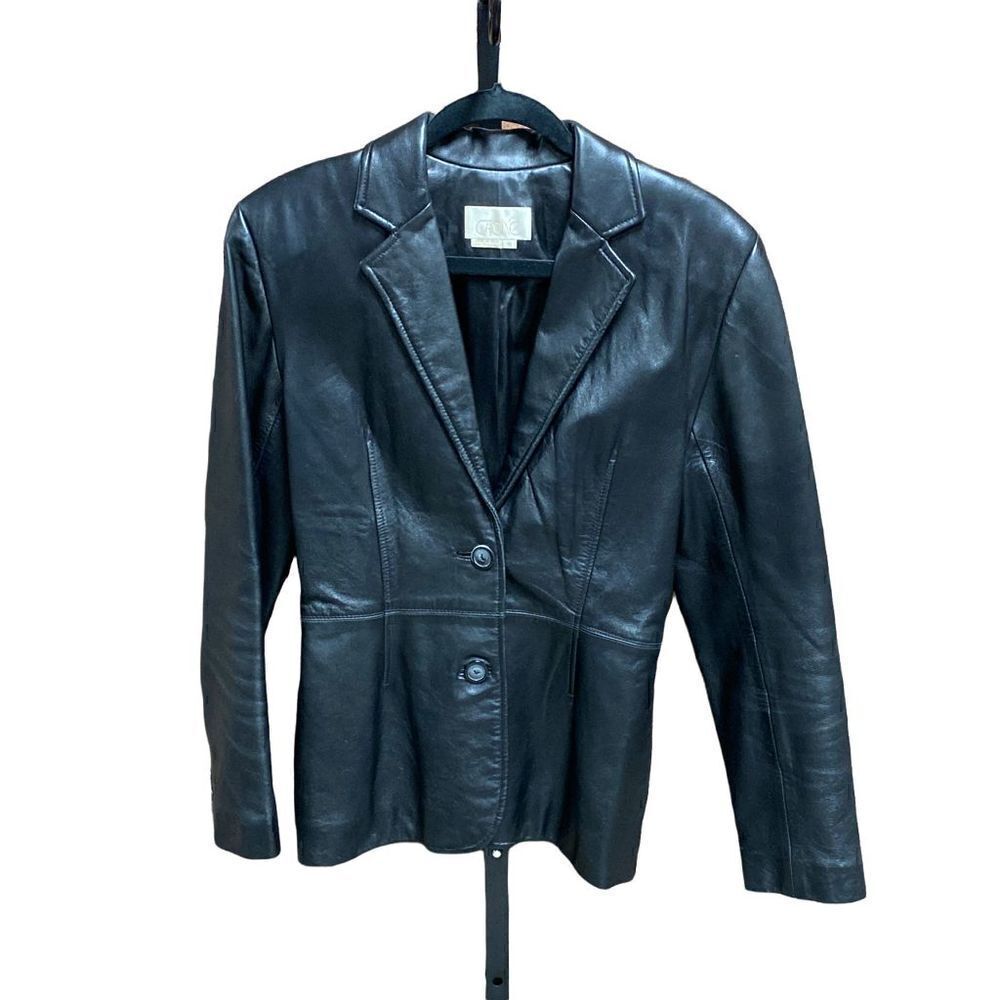 Cache Black Leather Jacket Size Small